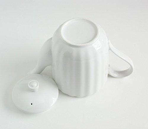 White Tableware: Shatter-Resistant Reinforced Porcelain Pure White Tiara Frill Teapot, 600cc