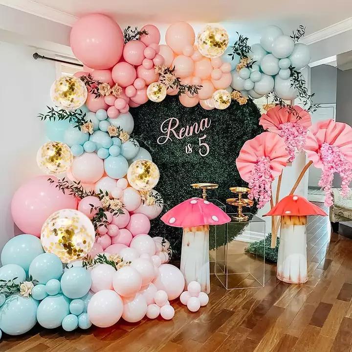 Macarons rainbow Color Birthday Latex Balloon Chain Set rainbow Balloon Arch Party Decoration Balloon Arch Set