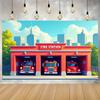 2D flat surface 1-piece fire protection background banner suitable for studio decoration