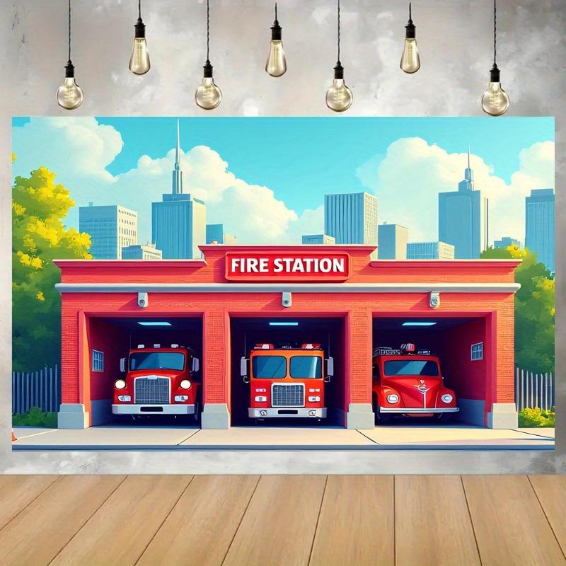 2D flat surface 1-piece fire protection background banner suitable for studio decoration
