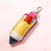 PU Leather Chapstick Key Chain Pouch Metal Pencil Shape Key Ring  Daily Hanging