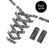 Magnetic Buckle Lock Shoelaces Without Ties Cashew Flower Print Shoelace No Tie Shoe Laces Flat Elastic Laces Sneakers Kid Adult