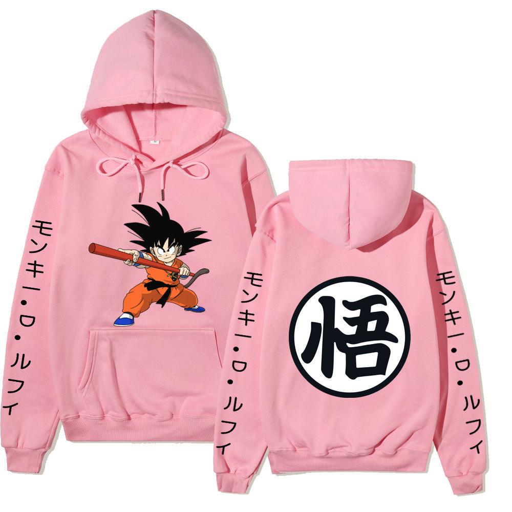 Dragon Ball Son Goku Anime Pattern Hoodie for Men Women Autumn Winter Loose Casual Long Sleeve Hooded Pullover Street Fashion Sweatshirt