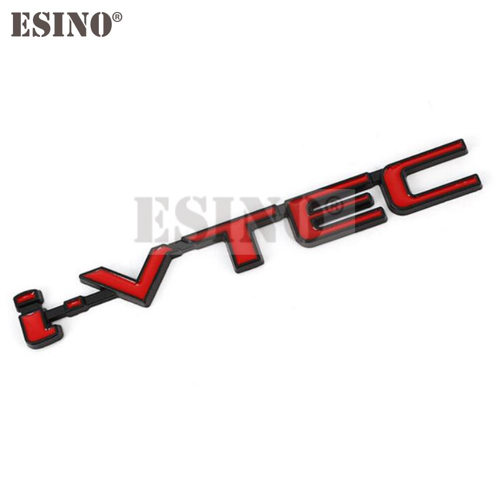 New Car Styling 3D VTEC I-VTEC Metal Chrome Zinc Alloy Emblem Car Body Badge Sticker Auto Accessory for Civic Accord Insight