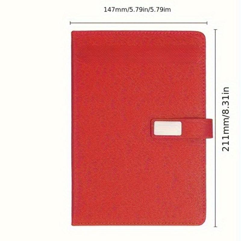 1pc A5 Notebook with Personalized Text,Soft Faux Leather Diary, Blue,Ideal for Gifts, Meetings,Workspaces,Secure Closure rosso