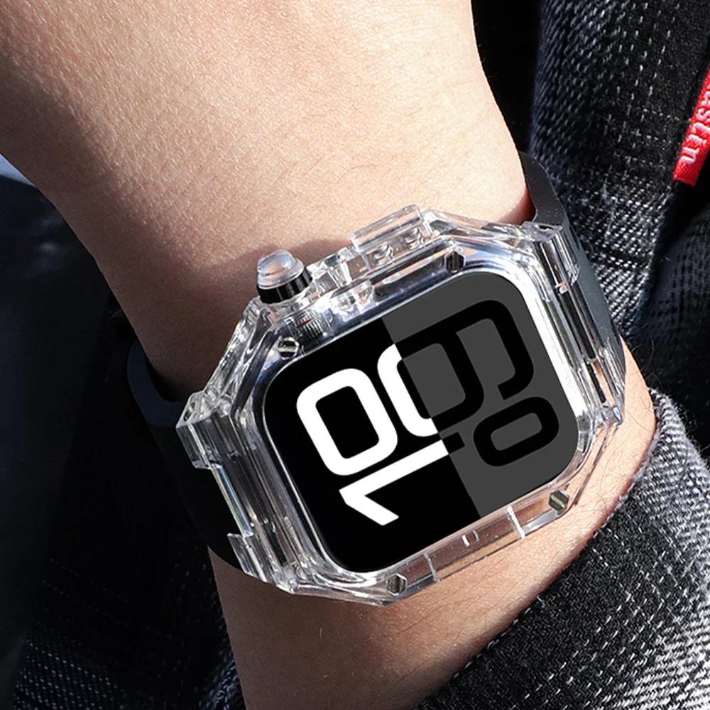 PC Case+Silicone Band for Apple Watch Series 10 42mm 46mm Sports Unisex Bracelet for IWatch 10 46MM 42MM Transparent Case Straps