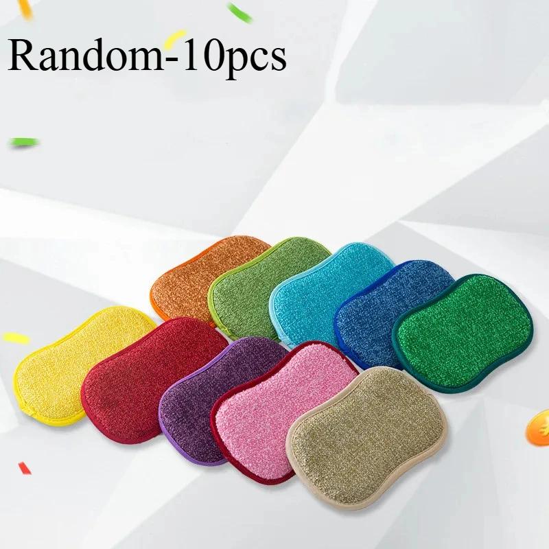 1/3/5/10PCS Scrub Sponges for Dishes Non-Scratch Microfiber Sponge Non Stick Pot Cleaning Sponges Kitchen Tools Wash Pot Gadgets