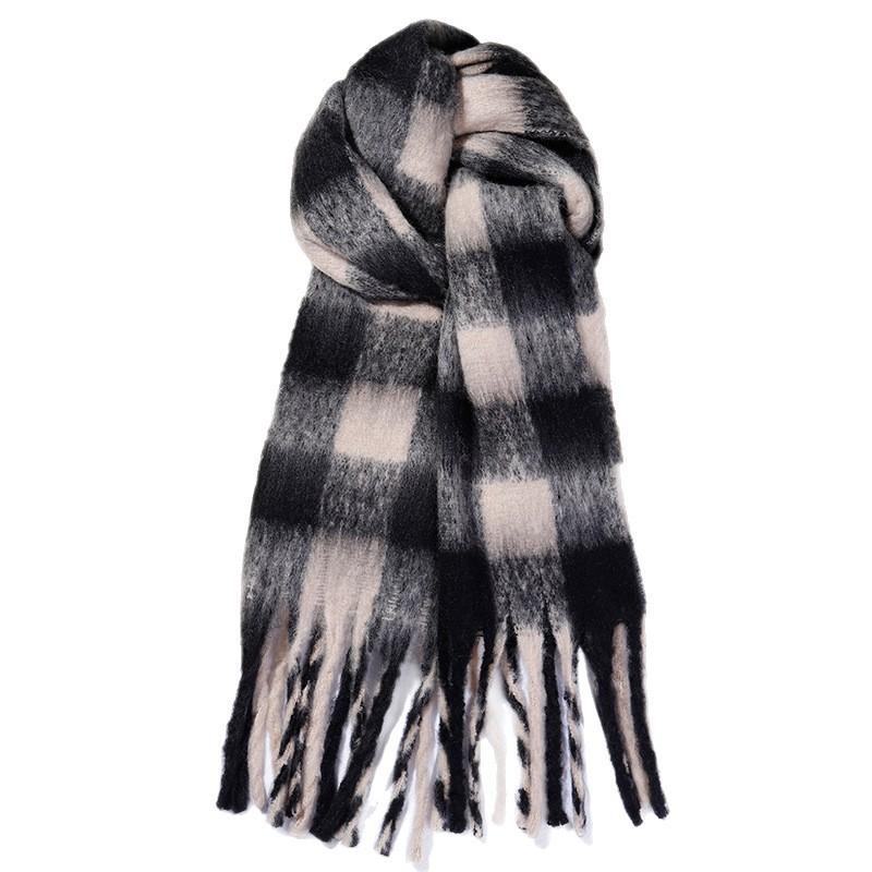 Red Plaid Scarf Female Christmas Winter Korean Atmosphere Scarf Autumn and Winter Warm with Coat Versatile Send Girlfriend