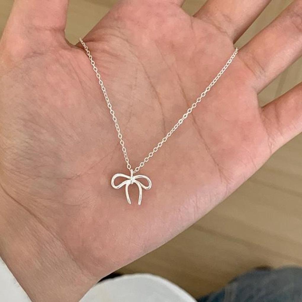 Women's Accessory Small Chain Daily Ribbon Necklace