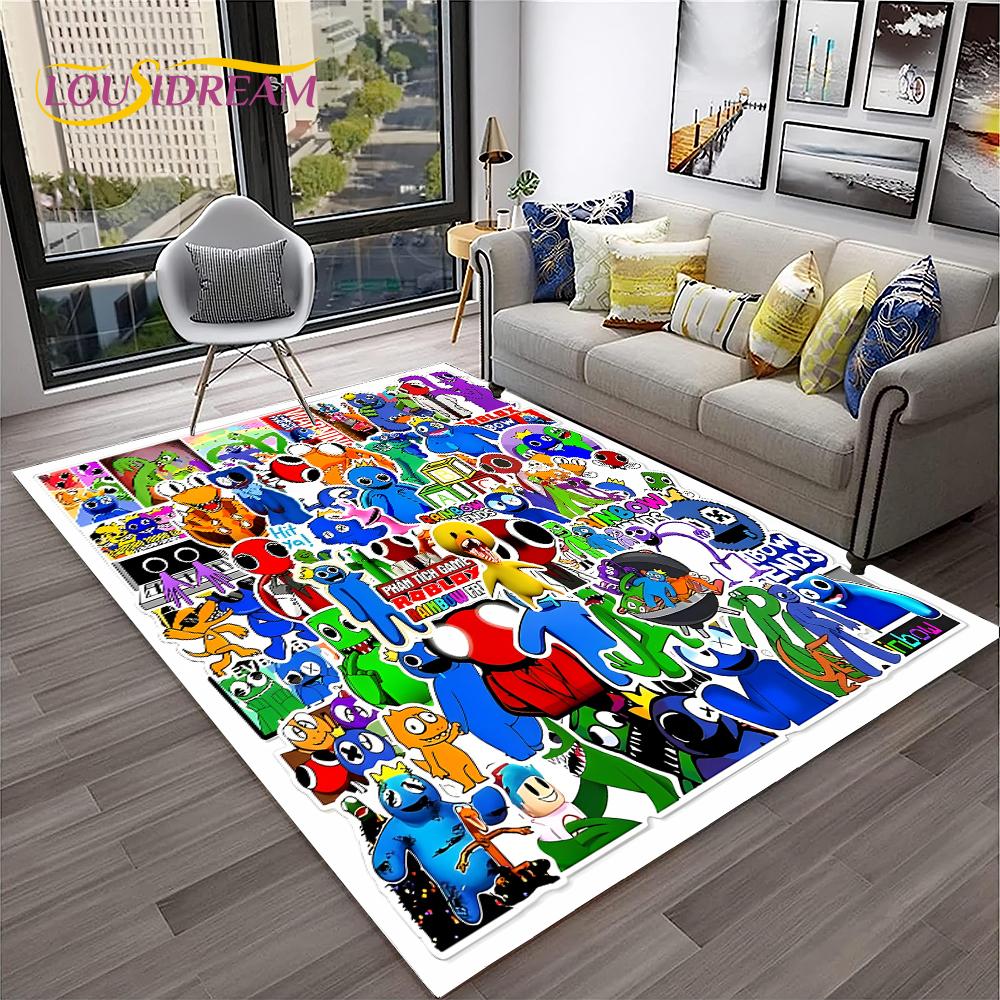 Game R-Rainbow Friends Cartoon  Area Rug,Carpet for Home Living Room Bedroom Sofa Doormat Decor,kid Play Non-slip Floor Mat Gift