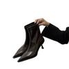 Fashion 2025 New Street Style Pointed Toe Slim Women Ankle Boots Fashion Thin Heels Shoes Female Modern Short Booties