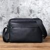 New Men's Leather Shoulder Bag Top Layer Leather Casual Backpack Horizontal Crossbody Bag Trendy Men's Bag 10-inch IPad Bag NZPJ