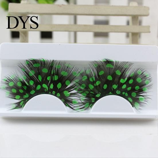 Natural & Dense Fake Lashes 1 Pair 3D Colorful Blue Color Artificial Feather Eyelash Extensions Eyelashes Extension Party Makeup for Halloween Cosplay