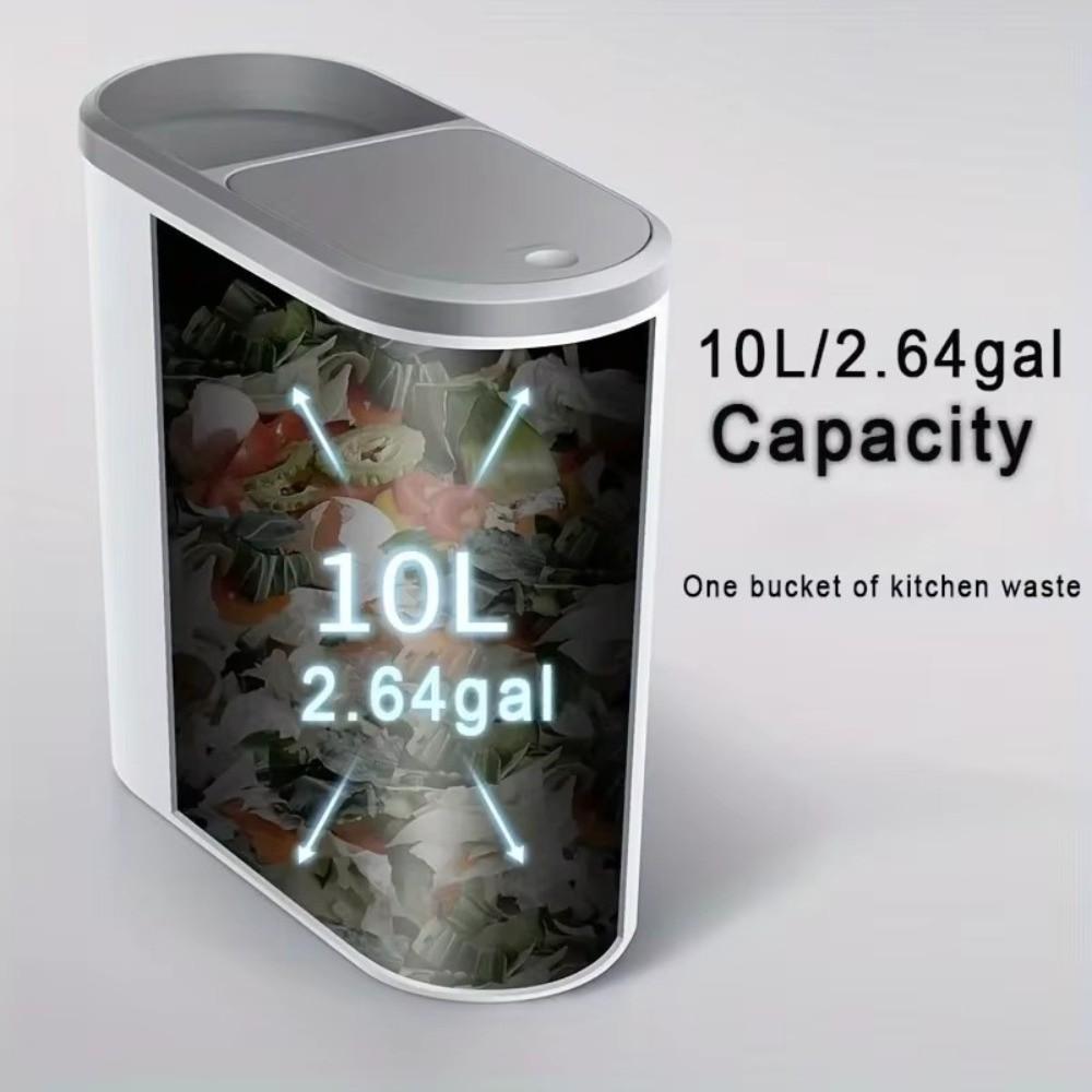 10L Trash Can Plastic Rubbish Bin Creative Semi Automatic Garbage Bin  Small Bathroom Storage