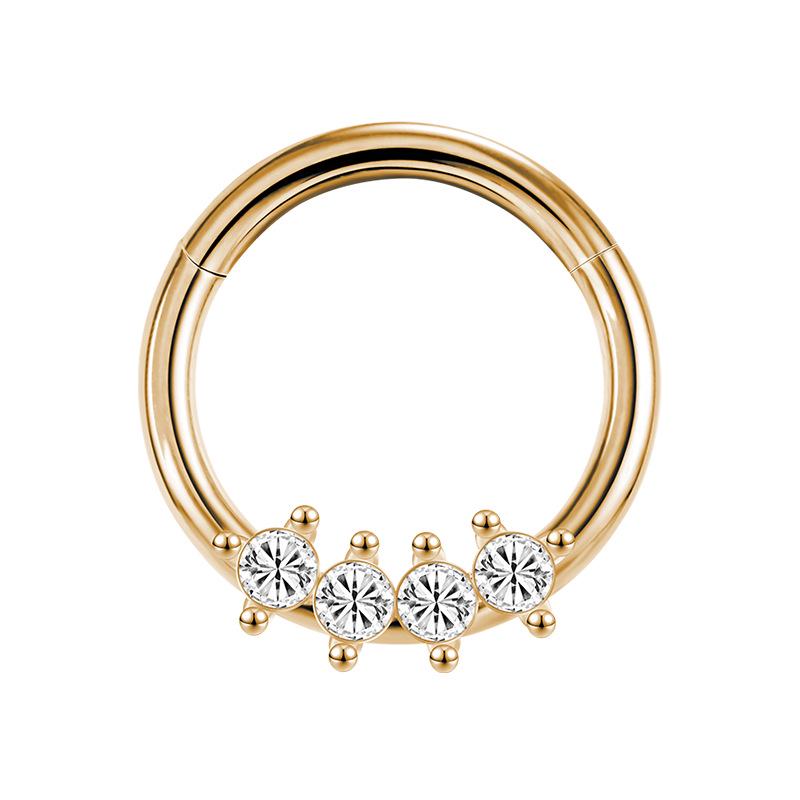2023 Trendy Stainless Steel Rhinestone Zircon Nose Ring - Elegant Fashion for Women