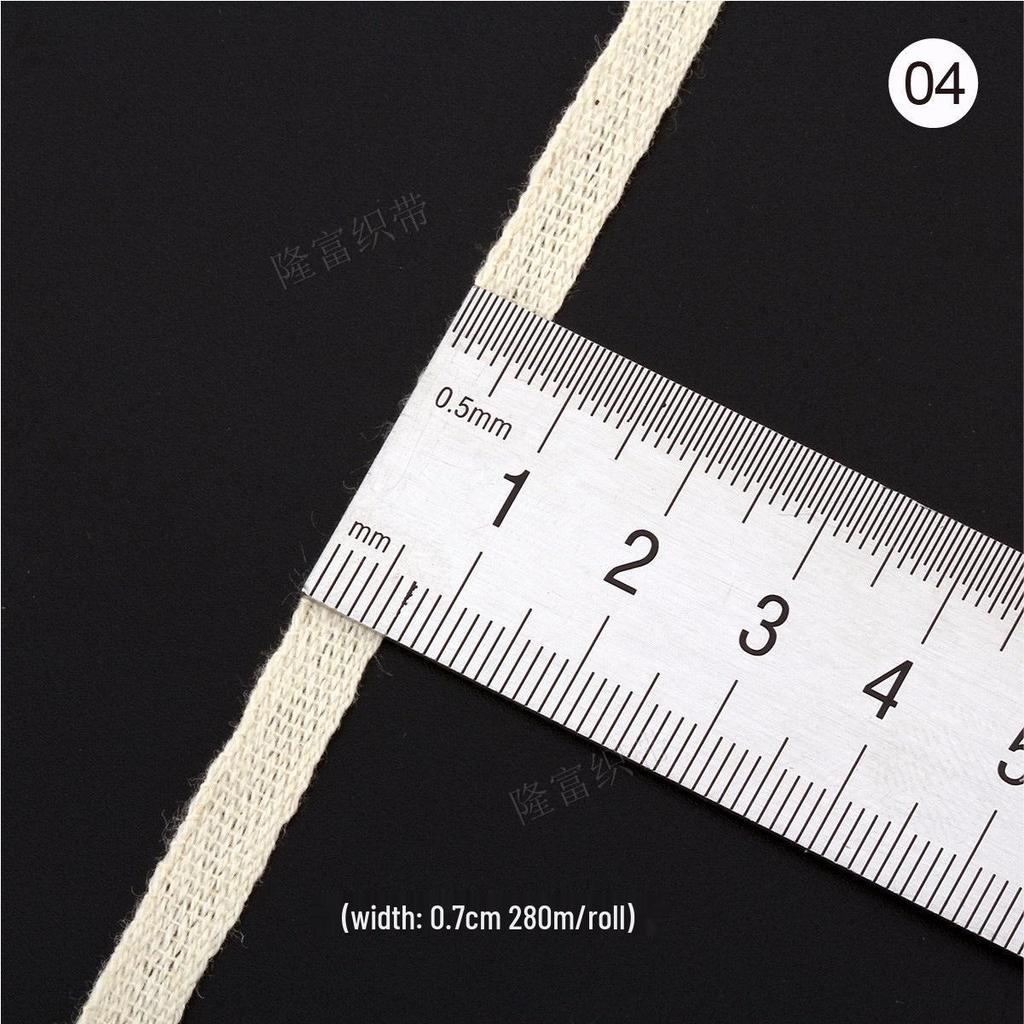 Expert Cotton Shoulder Strap: Off-White/Black/Beige Woven Rope 0.5-0.7cm