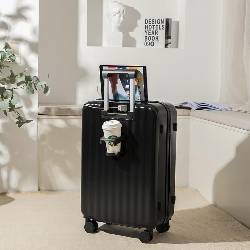 20-Inch Lightweight Women's Spinner Suitcase with Cup Holder - Fresh Style Carry-on