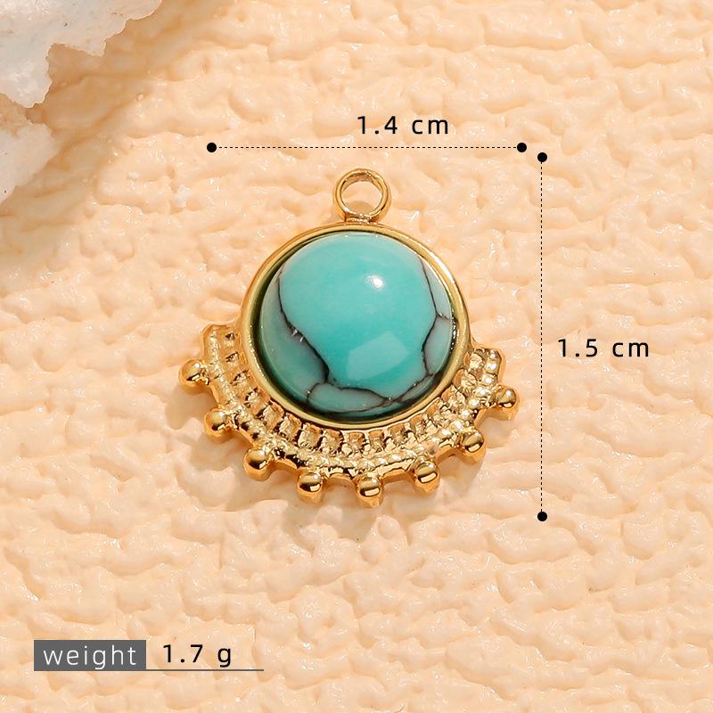 European & American Cross Turquoise Necklace Earrings Pendant Sunflower Charms DIY Sweater Chain for Women