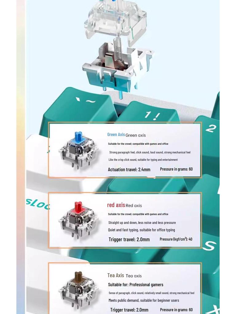 Tarantula F2068pro Hot-Swappable Mechanical Keyboard and Mouse Set for Esports and Office Use