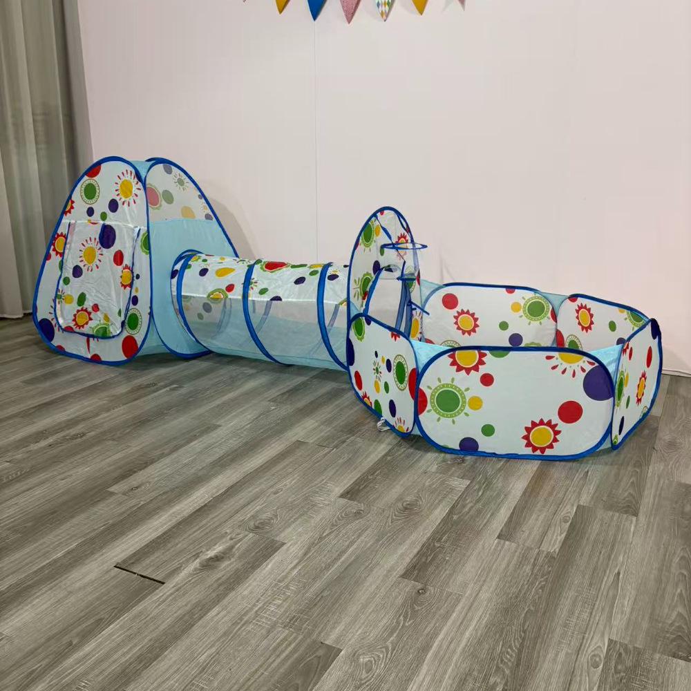 Children's Foldable Play Tunnel Set: Indoor Yurt Tent, Ball Pit & Crawling Barrel