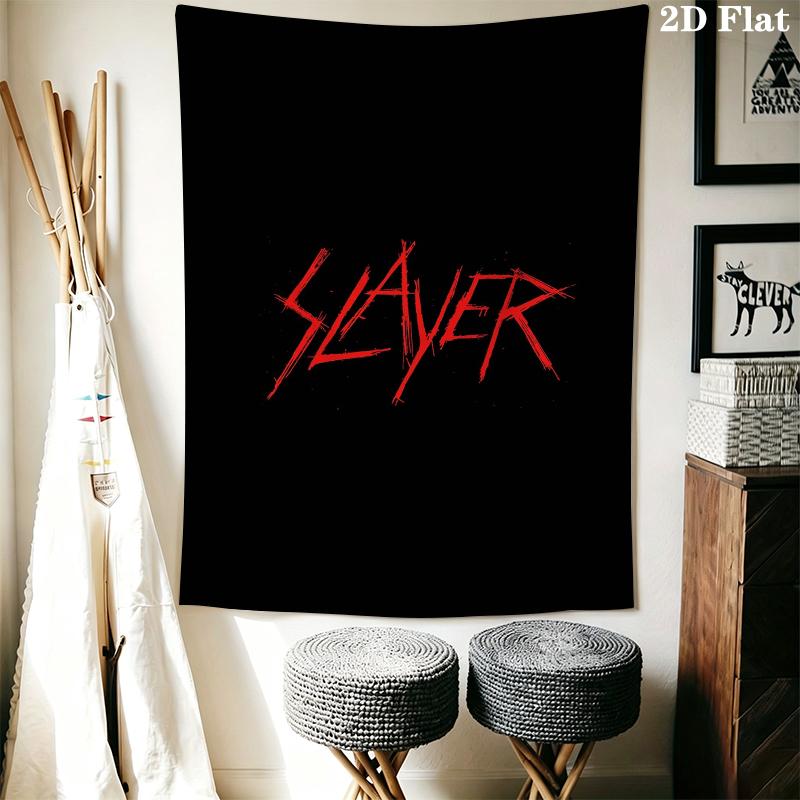 Slayer Wall Tapestry Aesthetic Wall Hanging Printed Fabric Blanket Decorative Tapestries for Bedroom Living Room Home Decor