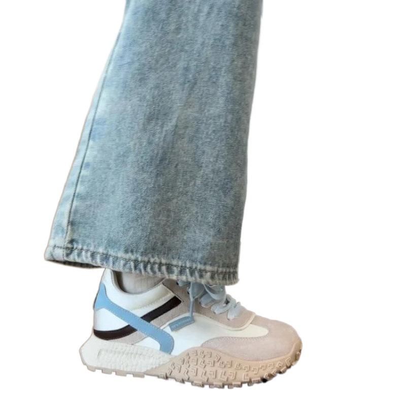 Platform Dad Shoes Women's 2025 Spring and Autumn New Inner Height Increase Forrest Gump Shoes Versatile Casual Sports Women's Shoes Breathabl