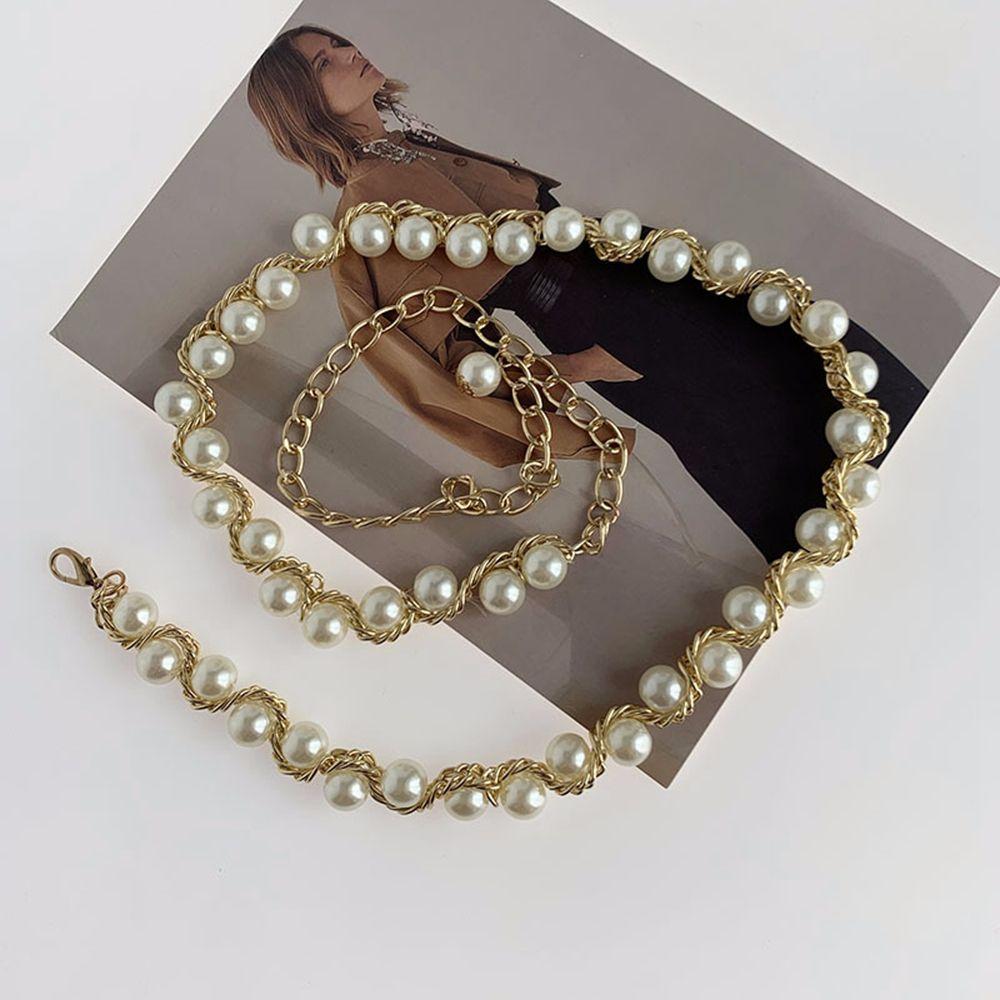 

Сладкий цинк, сплав цинка, женская застежка-лобстер, изысканный ремень, аксессуары, пояс с жемчугом, пояс с цепочкой на талию