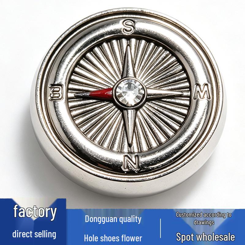 Flower Metal Compass Crocs Charms – Cute, Versatile Shoe Buckles & Decorations