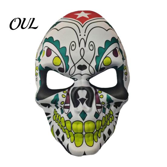 Festival-Kostümzubehör Tag der Toten Totenkopfmaske, Halloween Zucker Vollgesichts-Realistische Maske für Erwachsene Maskenball-Party-Accessoire Cosplay,