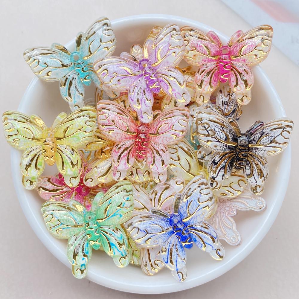 10Pcs Cute Colorful Cartoon Butterfly Series Flat Back Resin Cabochons Scrapbooking DIY Jewelry Craft Decoration Accessorie