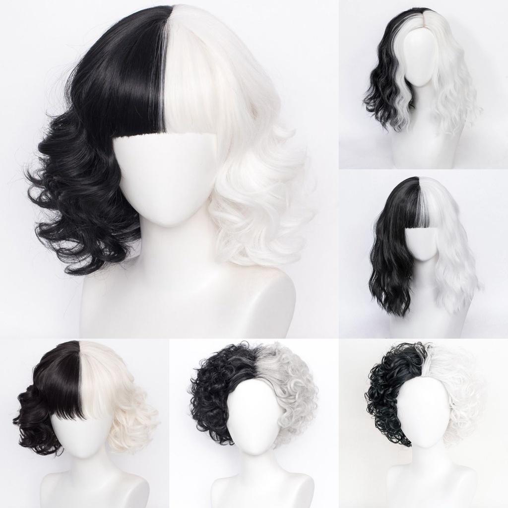 Elegant Cruella Cosplay Wig Short Hair High Temperature Fiber For Women
