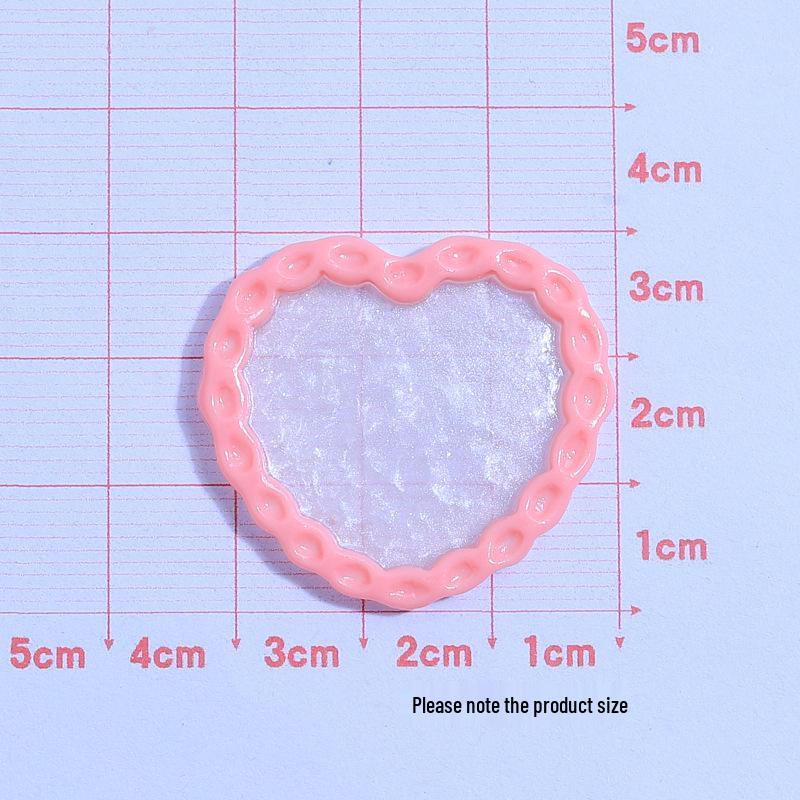 Love Heart Glitter Plate Handmade DIY Resin Accessories for Phone Cases, Hair Clips, and Jewelry