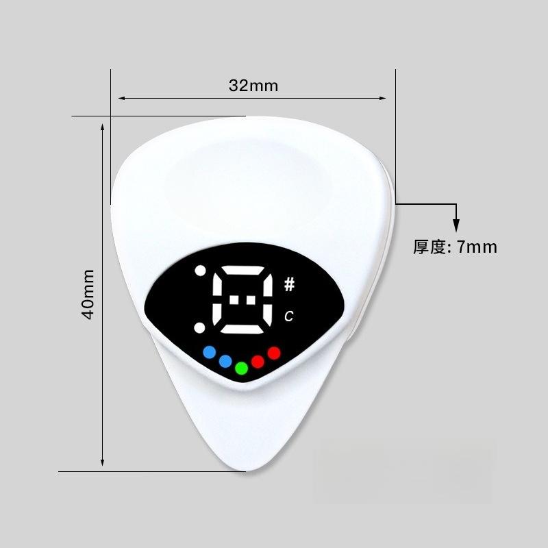 

2-in-1 Guitar Pick & Tuner Portable Multi-Purpose Pitch Calibrator for Folk Guitars and Ukuleles 12-Tone Equal Temperament белый