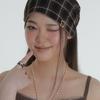 Eireve 2-WAY CHECK BANDANA HEADBAND (BROWN)