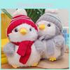 Scarf Hat Penguin Design Animal Playful Toy Couple Plush Toys Room Decoration