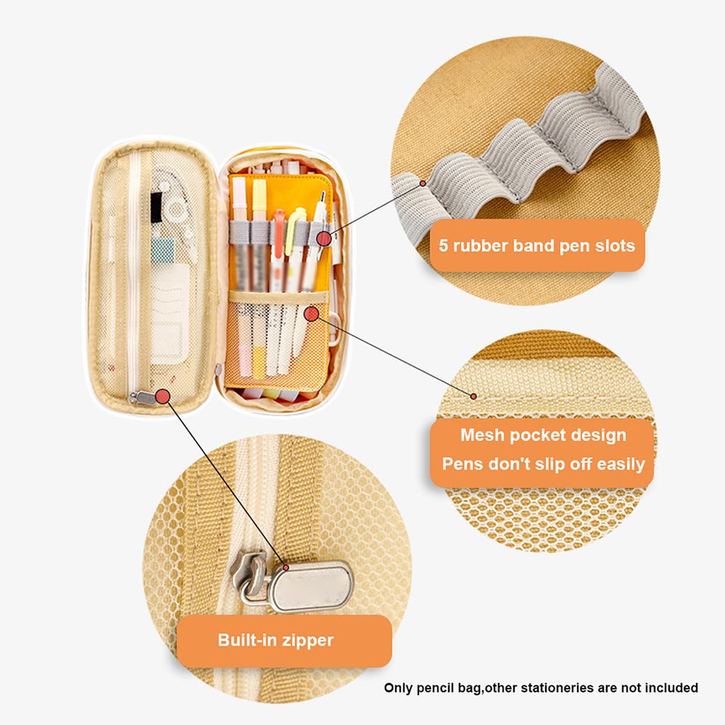 Expandable Big Capacity Pencil Case for Girls Boys School Aesthetic Zipper Pencil Pouches Cute Aesthetic Kawaii Pencil