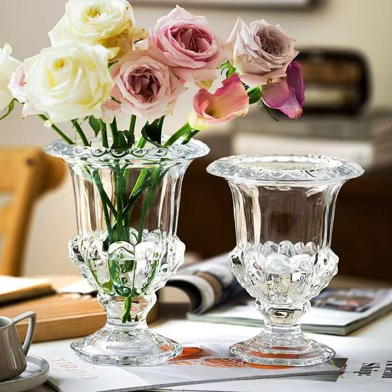 Hochwertige transparente Glasvase für elegante Heimdekoration und frische Blumenarrangements