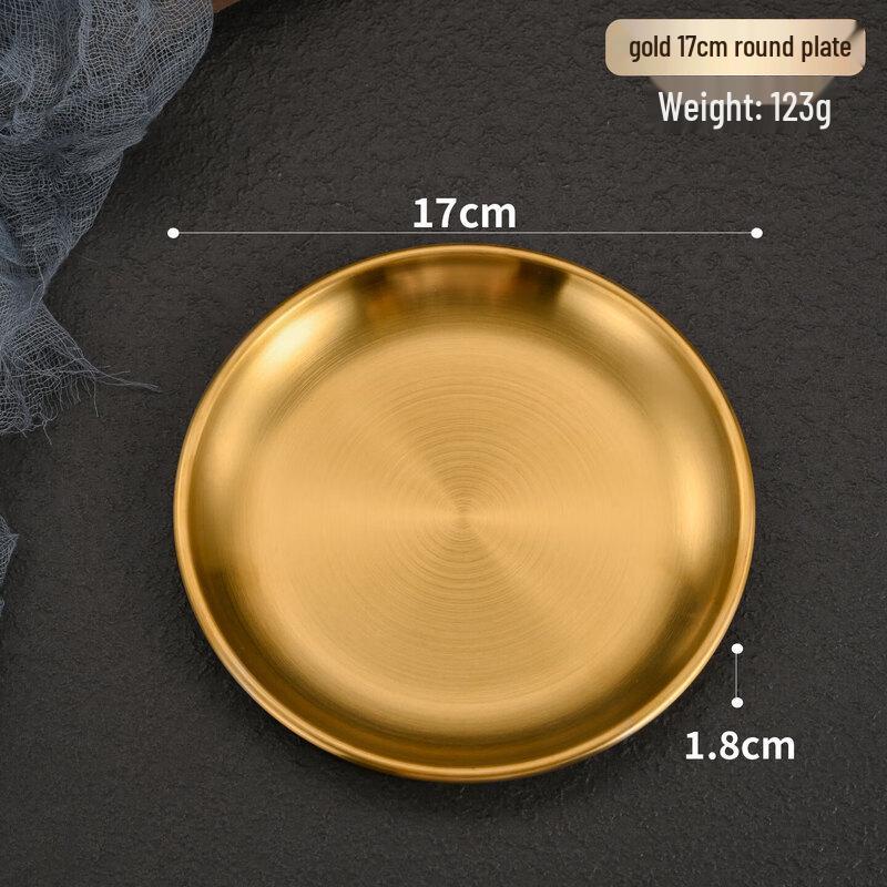 Korean Style 316 Stainless Steel Round Serving Plate