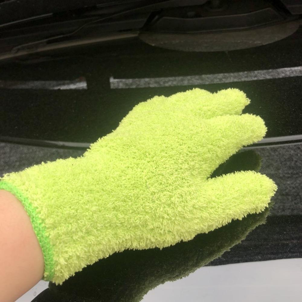 1 pair Reusable Car Care Absorbent Coral Fleece Dust Remover Removal Cleaner Cleaning Glove