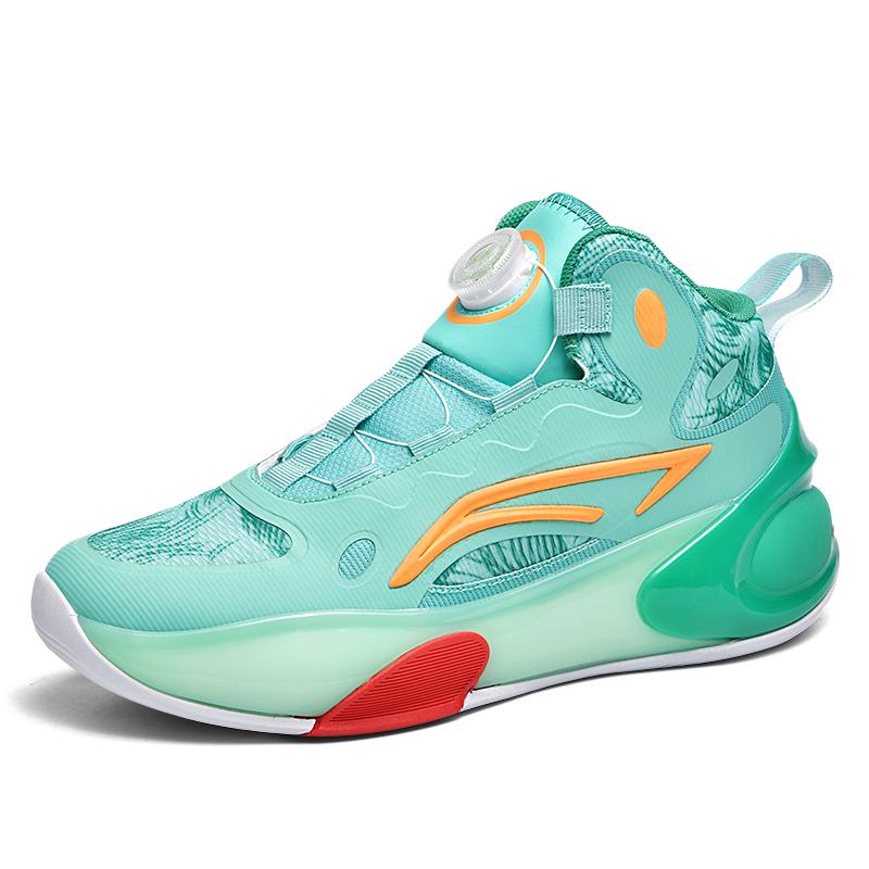New Basketball Shoes Male Junior High School Students Rotating Buckle Running Shoes Breathable Training Non-slip Sports Shoes