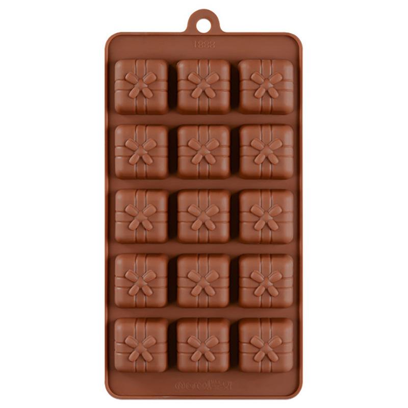 1 Pcs Chocolate Mold Christmas Gift Box Silicone Candy Mould 15 Cavity Bakery Tool DIY Dessert Accessories Baking Tools