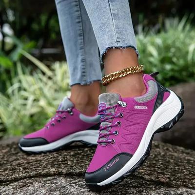Neue Mode frauen Bergsteigen Weiche Sohlen Komfortable Tennis Running Outdoor Lace Up Licht Casual Wandern Schuhe Tennis Weibliche