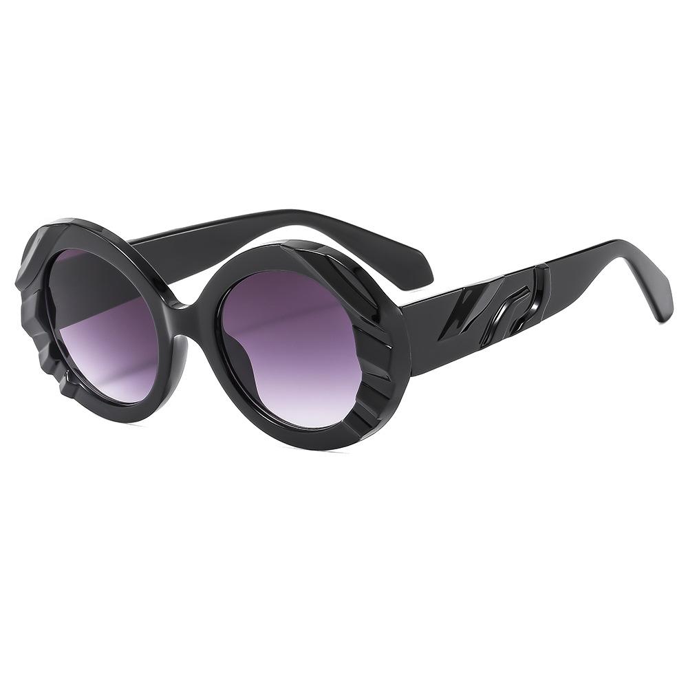 Circular Large Frame Sunglasses New Splicing Sunglasses Fashionable and High-end Women's Sunglasses
