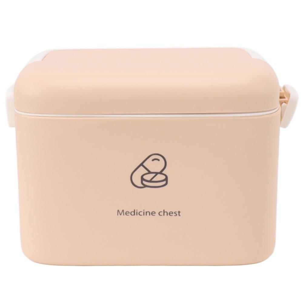 Large Capacity Medicine Storage Box Thickened Pp Removable Tray Medicine Organizer Container Compact Portable абрикосовый