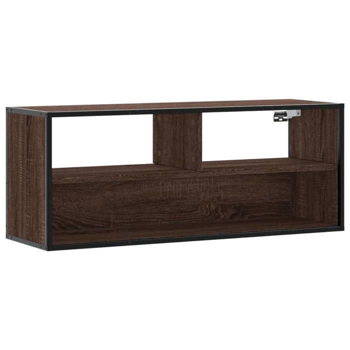 VidaXL TV Cabinet Brown Oak 100x31x39.5cm Engineered Wood and Metal, TV Stand, Media Cabinet, TV Console, HiFi Furniture, 848938