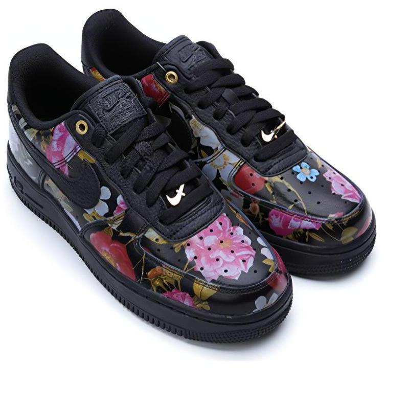 Nike Air Force 1 Low Black Floral Women's Sneakers AO1017-002