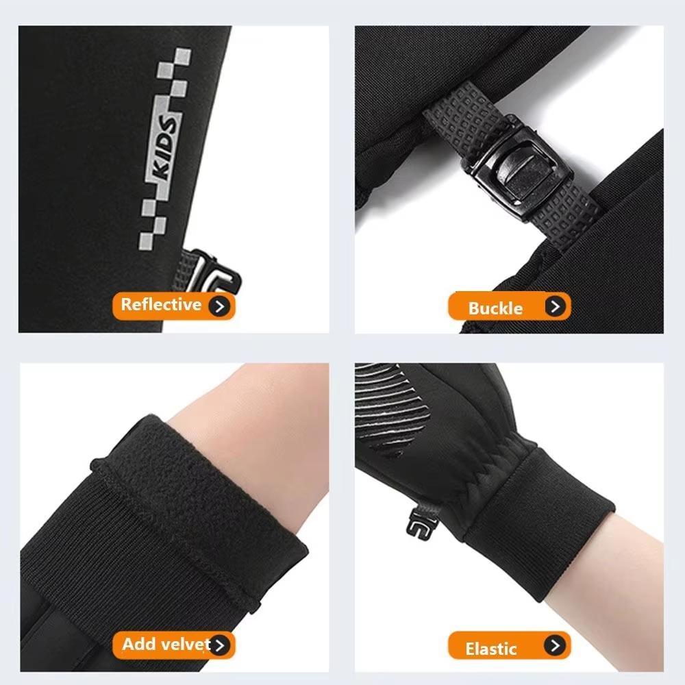 Tralow Kids Winter Gloves Warm Touchscreen Windproof Water Resistant For Boys Girls Outdoor Sports