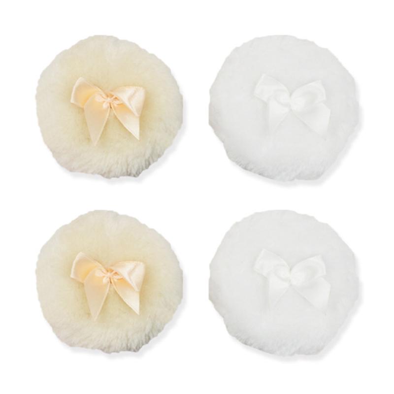 Plush Makeup Puffs Professional Bowknot Round Cosmetic Soft Fluffy Loose Powder Puff Cute Bow Sponge Foundation Makeup Beauty