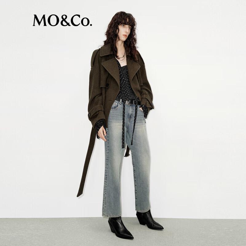

MO&Co. Women s Wool Double-Faced Coat with Detachable Belt S (160)