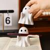 Halloween Ghost Pen Holder Cute Resin Ghost Statue Fun Stationery Stand Spooky Halloween Decor Home Desktop Organizer Accessory